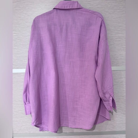 ASOS Purple Oversized Shirt In Size 4 - Picture 6 of 9